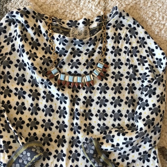 Anthropologie Field Flower Geo Bloom sweater M retro vintage pullover knit top - Picture 4 of 8